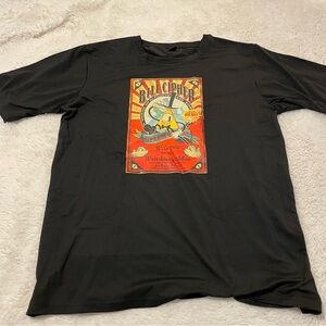 Black Graphic T-Shirt with Orange Design .  Billcipher Item # 11083